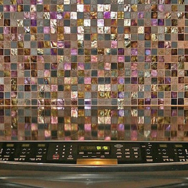 Superb Glitter Kitchen Tiles Design Ideas To Try Nowaday 27