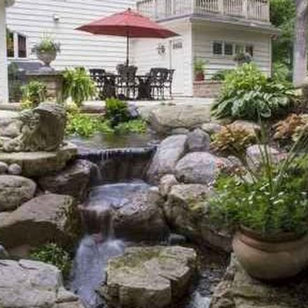 Creative Backyard Ponds Ideas With Waterfalls To Try 23