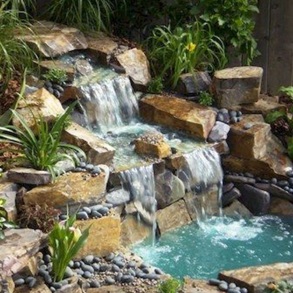 Creative Backyard Ponds Ideas With Waterfalls To Try 24