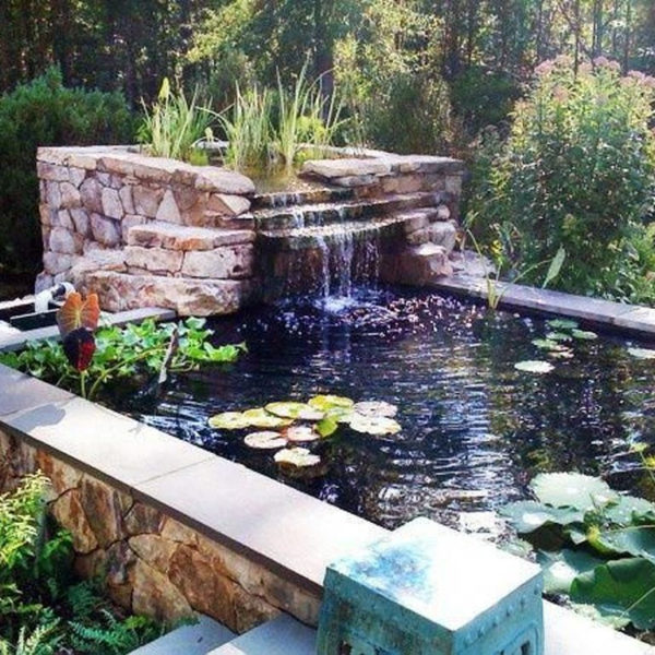 Creative Backyard Ponds Ideas With Waterfalls To Try 32
