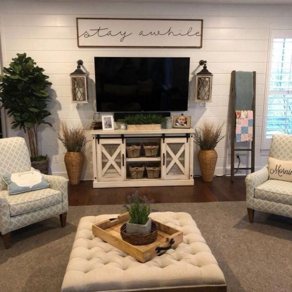 Popular Farmhouse Living Room Makeover Decor Ideas To Have Now 13