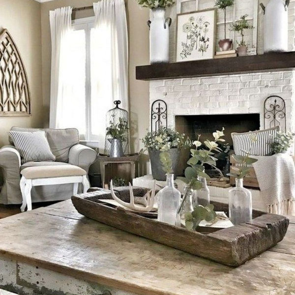 Rustic Farmhouse Furniture Design Ideas For Living Room 34
