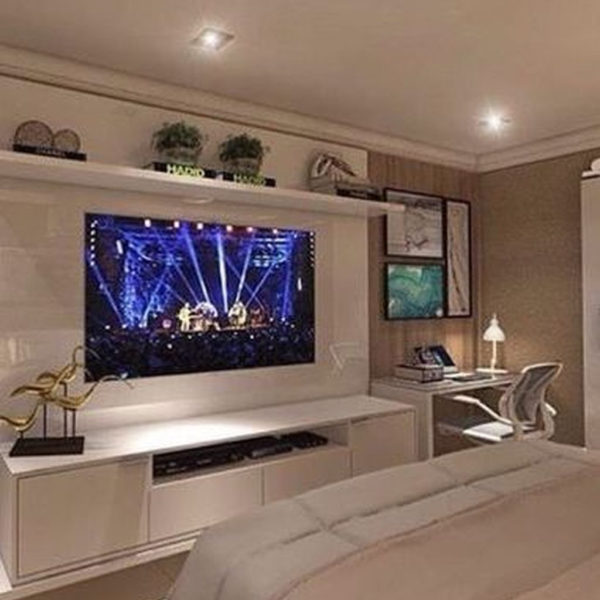 Enjoying Bedroom Design Ideas With Wall Tv To Try 12