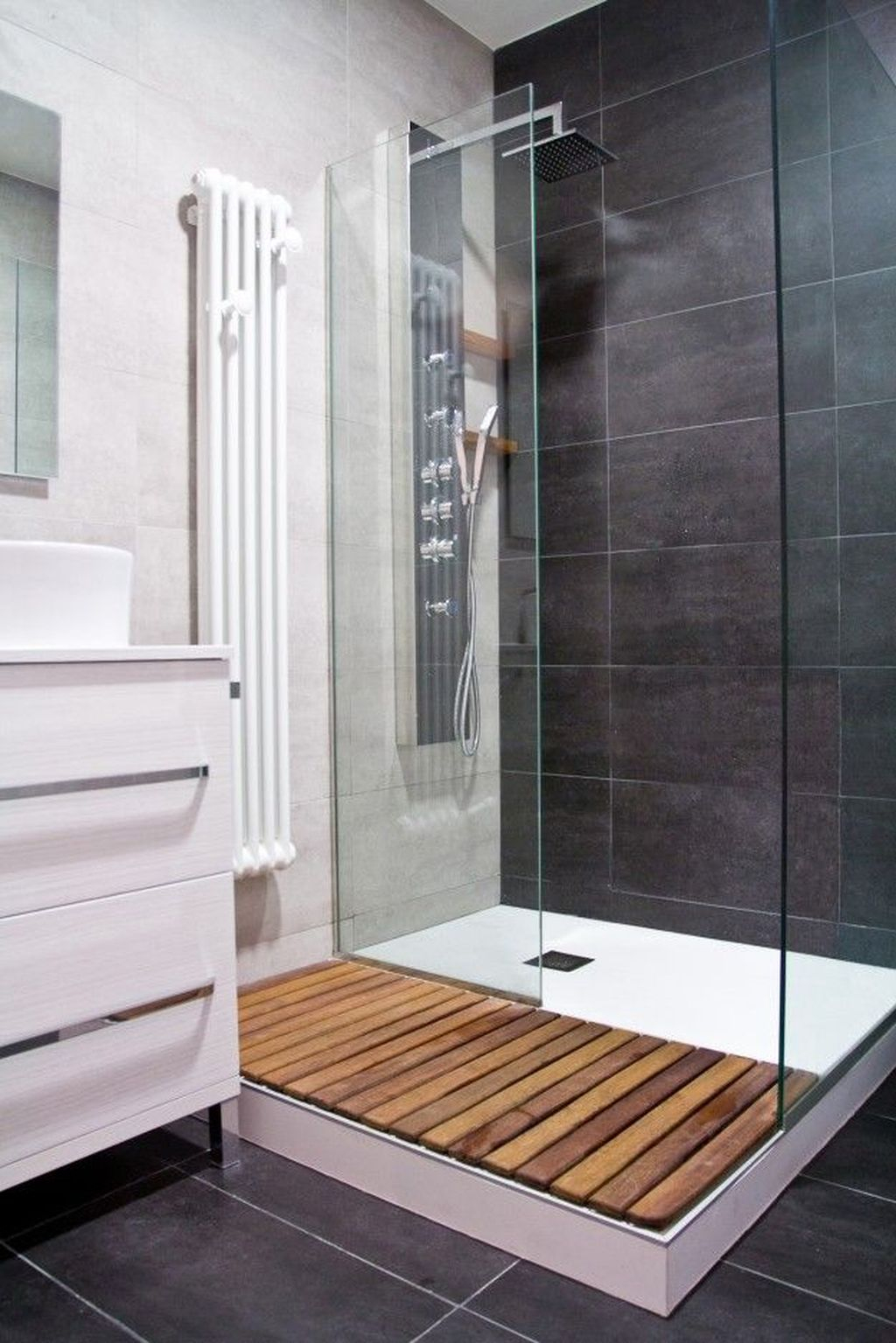 Marvelous Wooden Shower Floor Tiles Designs Ideas For Bathroom Remodel 03