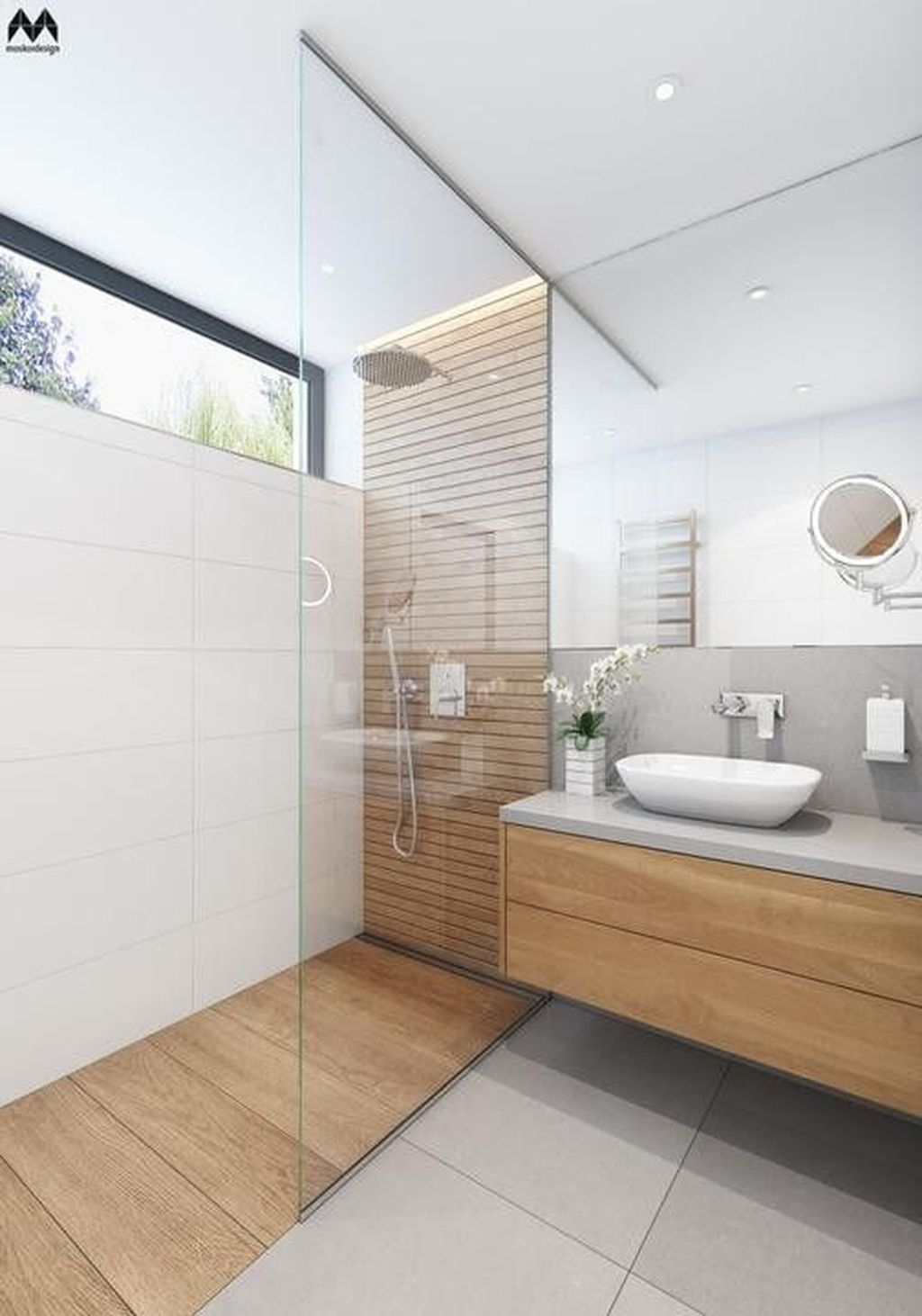 Marvelous Wooden Shower Floor Tiles Designs Ideas For Bathroom Remodel 05