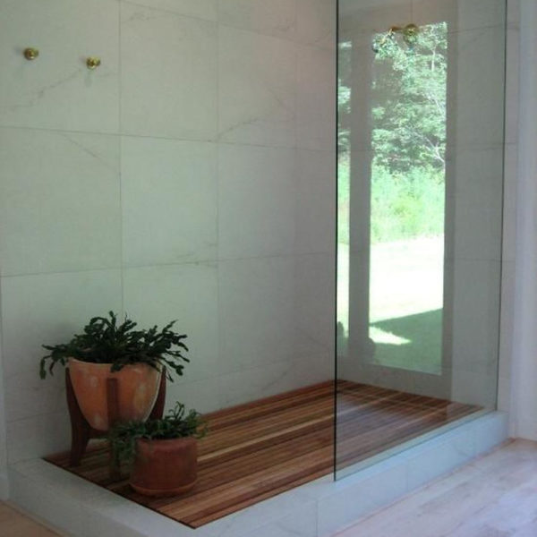 Marvelous Wooden Shower Floor Tiles Designs Ideas For Bathroom Remodel 11