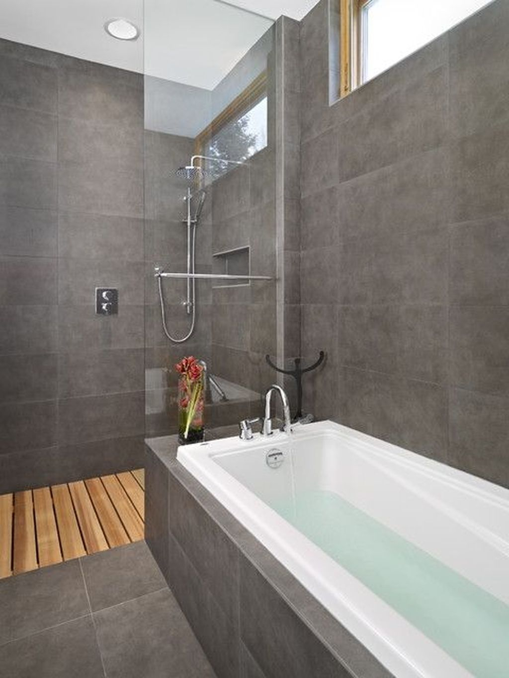 Marvelous Wooden Shower Floor Tiles Designs Ideas For Bathroom Remodel 18