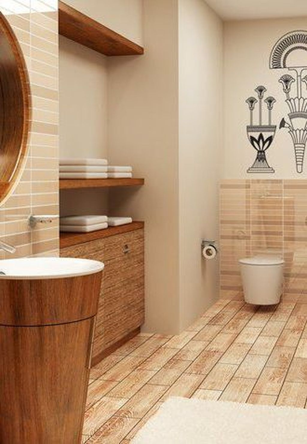 Marvelous Wooden Shower Floor Tiles Designs Ideas For Bathroom Remodel 33