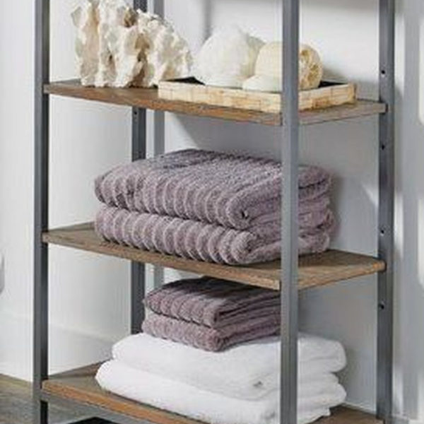 Amazing Bathroom Shelf Ideas With Industrial Farmhouse Towel Bar Tips For Buying It 05