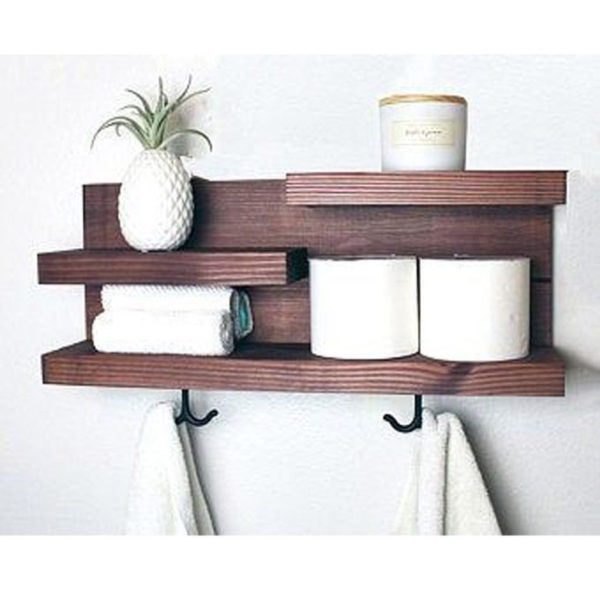 Amazing Bathroom Shelf Ideas With Industrial Farmhouse Towel Bar Tips For Buying It 07