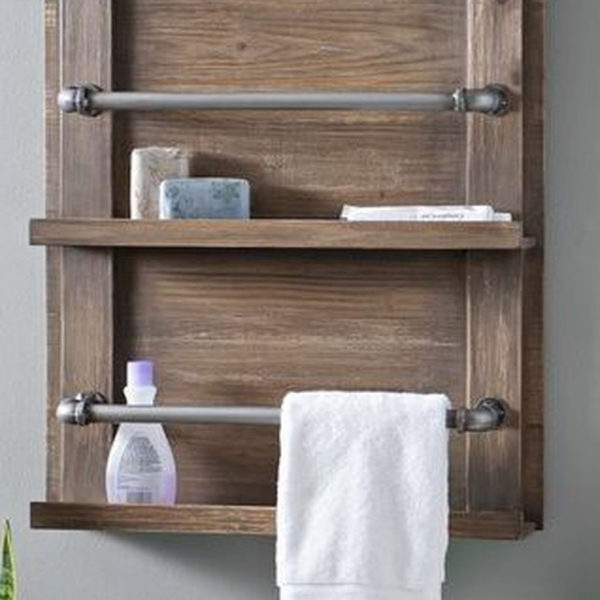 Amazing Bathroom Shelf Ideas With Industrial Farmhouse Towel Bar Tips For Buying It 16