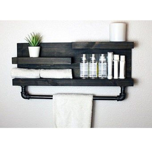 Amazing Bathroom Shelf Ideas With Industrial Farmhouse Towel Bar Tips For Buying It 21