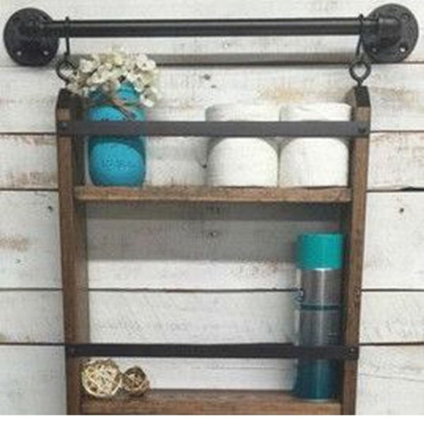 Amazing Bathroom Shelf Ideas With Industrial Farmhouse Towel Bar Tips For Buying It 26