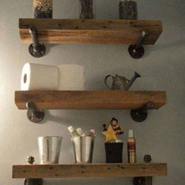 Amazing Bathroom Shelf Ideas With Industrial Farmhouse Towel Bar Tips For Buying It 32
