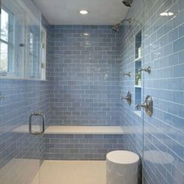 Chic Blue Shower Tile Design Ideas For Your Bathroom 01