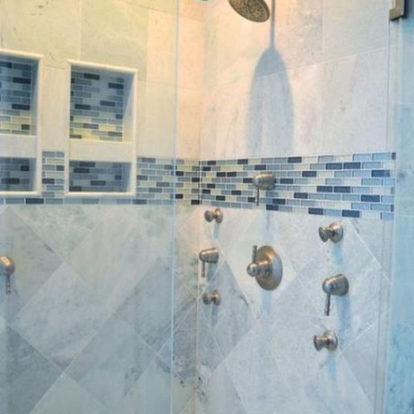 Chic Blue Shower Tile Design Ideas For Your Bathroom 02