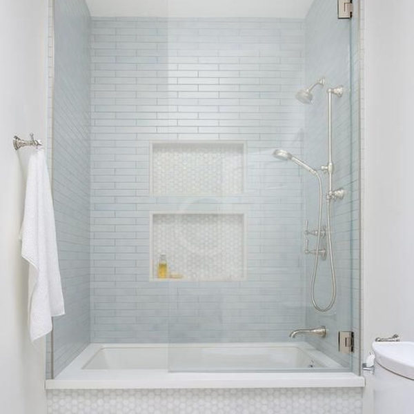 Chic Blue Shower Tile Design Ideas For Your Bathroom 03