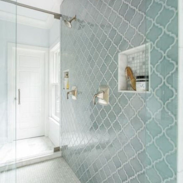 Chic Blue Shower Tile Design Ideas For Your Bathroom 10