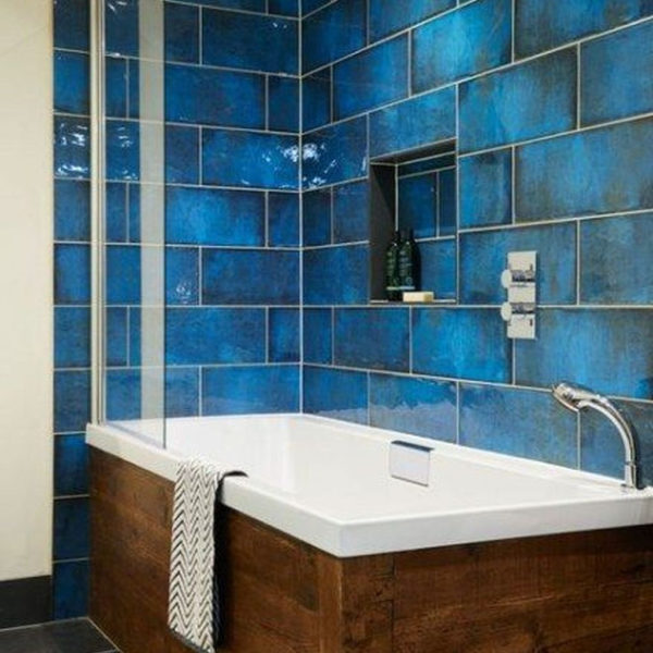 Chic Blue Shower Tile Design Ideas For Your Bathroom 16