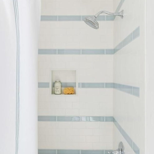 Chic Blue Shower Tile Design Ideas For Your Bathroom 17