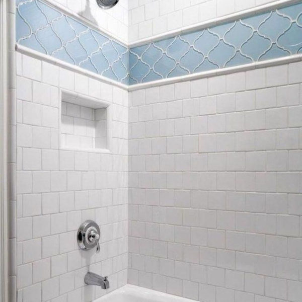 Chic Blue Shower Tile Design Ideas For Your Bathroom 21
