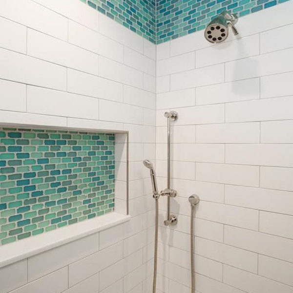 Chic Blue Shower Tile Design Ideas For Your Bathroom 32