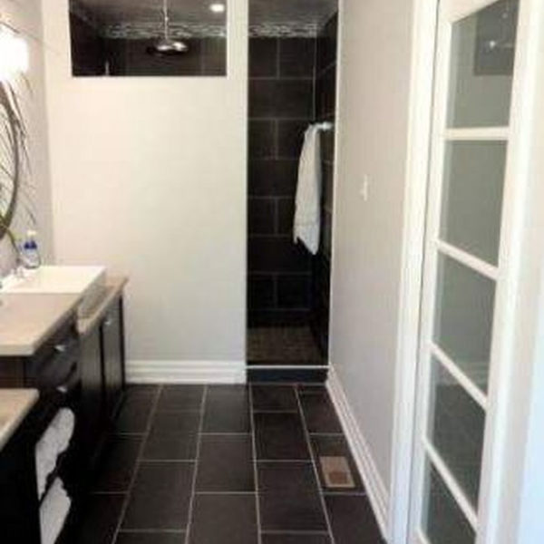 Fantastic Black Floor Tiles Design Ideas For Modern Bathroom 13