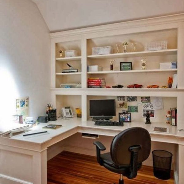 Popular Home Office Cabinet Design Ideas For Easy Organization Storage 32