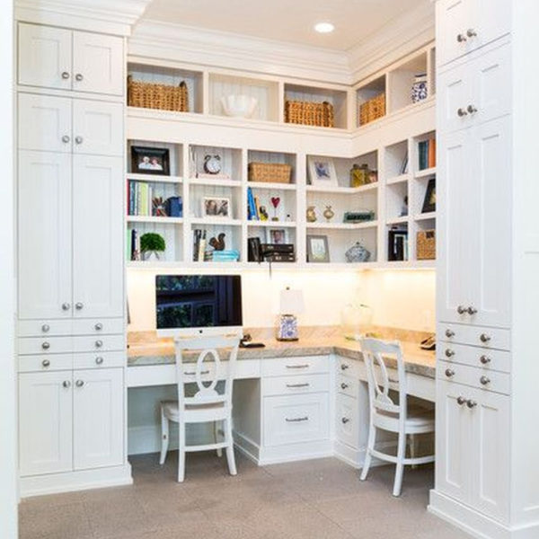 Popular Home Office Cabinet Design Ideas For Easy Organization Storage 35