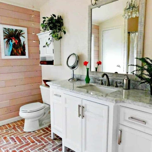 Modern Bathroom Design Ideas With Exposed Brick Tiles 07
