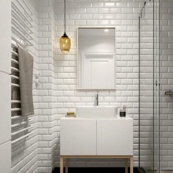 Modern Bathroom Design Ideas With Exposed Brick Tiles 08