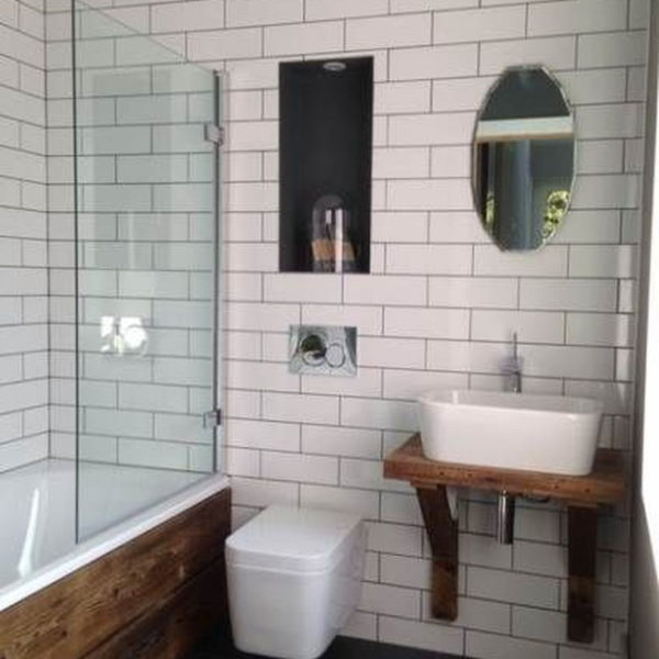 Modern Bathroom Design Ideas With Exposed Brick Tiles 22