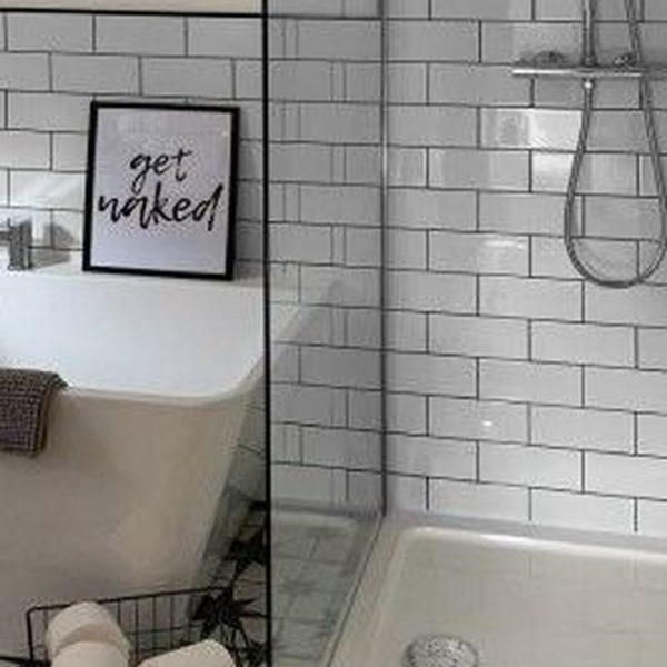 Modern Bathroom Design Ideas With Exposed Brick Tiles 32