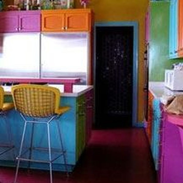Adorable Rainbow Colorful Kitchens Design Ideas To Looks More Awesome 15