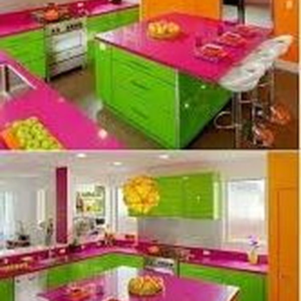 42 Adorable Rainbow Colorful Kitchens Design Ideas To Looks More Awesome