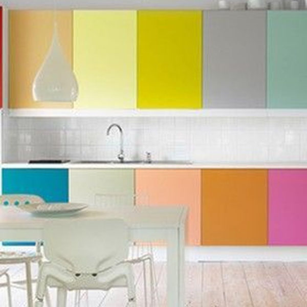 Adorable Rainbow Colorful Kitchens Design Ideas To Looks More Awesome 29