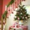 Charming Winter Staircase Design Ideas With Banister Ornaments To Try Asap 30