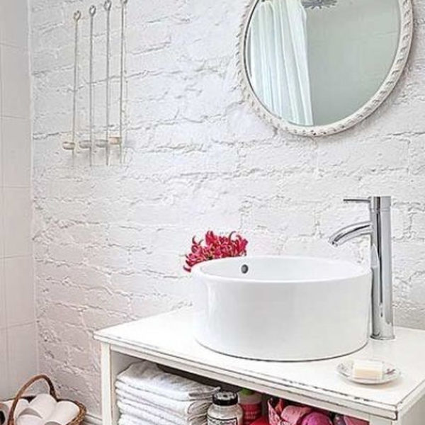 Fabulous Bathroom With Wall Brick Decoration Ideas To Try Asap 04