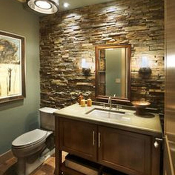 Fabulous Bathroom With Wall Brick Decoration Ideas To Try Asap 05