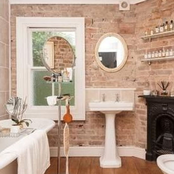 Fabulous Bathroom With Wall Brick Decoration Ideas To Try Asap 14