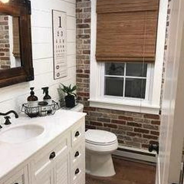 Fabulous Bathroom With Wall Brick Decoration Ideas To Try Asap 16