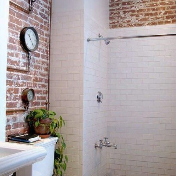 Fabulous Bathroom With Wall Brick Decoration Ideas To Try Asap 23