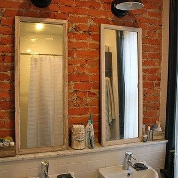 Fabulous Bathroom With Wall Brick Decoration Ideas To Try Asap 24