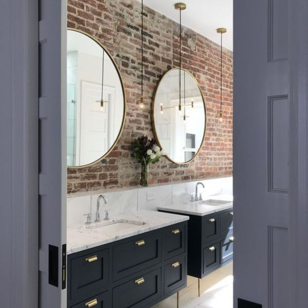 Fabulous Bathroom With Wall Brick Decoration Ideas To Try Asap 30