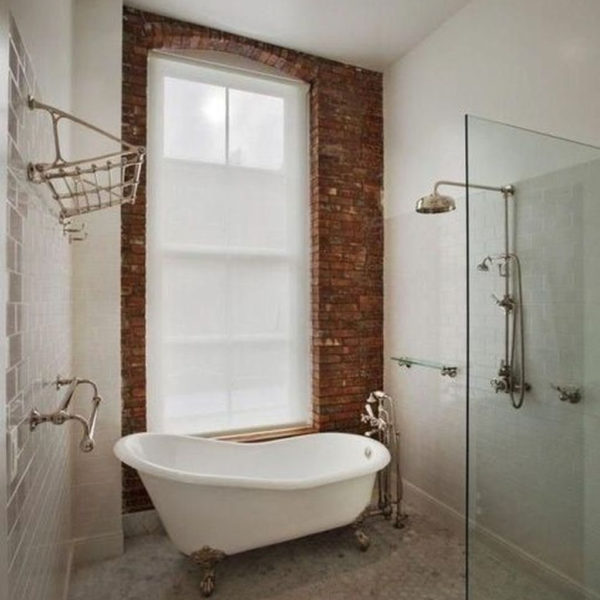 Fabulous Bathroom With Wall Brick Decoration Ideas To Try Asap 40