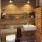 Fabulous Bathroom With Wall Brick Decoration Ideas To Try Asap 41