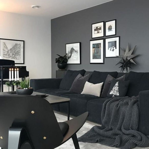 Unusual Black Living Room Design Ideas For More Enchanting 05