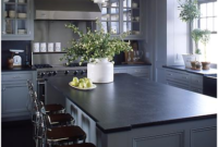 Grey Kitchen Cabinets With Black Countertops